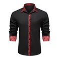 thumbnail image 1 of Cloudstyle Men's Relaxed Fit Embroidered Collar Casual Shirt - Long Sleeve Button-Down for Everyday Wear, 1 of 8