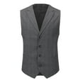 thumbnail image 1 of Cloudstyle Men's Single-Breasted Checkered Vest, Notch Lapel Sleeveless Jacket with Adjustable Back & Side Pockets, 1 of 12