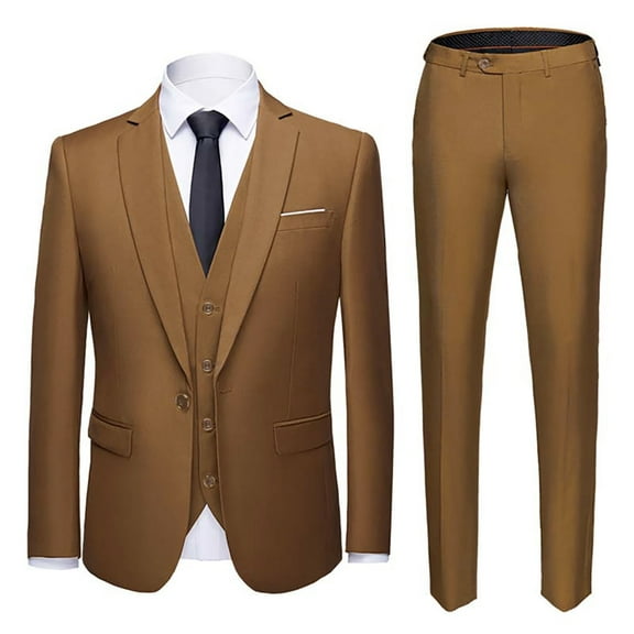 Cloudstyle Men's Slim Fit 3 Piece Suit One Button Business Wedding Prom Suits Blazer Tux Vest & Trousers