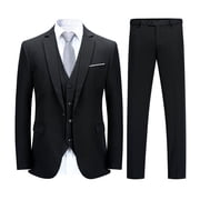 Cloudstyle Mens Slim Fit 3 Piece Suit One Button Business Wedding Prom Suits Blazer Tux Vest & Trousers