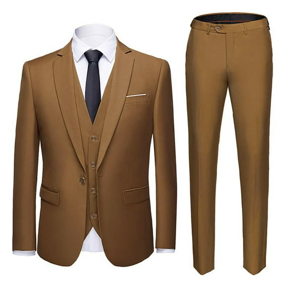Cloudstyle Men's Slim Fit 3 Piece Suit One Button Business Wedding Prom Suits Blazer Tux Vest & Trousers