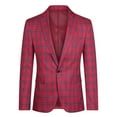 thumbnail image 1 of Cloudstyle Men's Slim Fit Checkered Single-Breasted Blazer, 1-Button Business Casual Jacket with Wrinkle-Free Fabric, Spring/Fall Office & Leisure Wear, 1 of 16