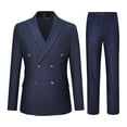 thumbnail image 1 of Cloudstyle Men's Slim Fit Double-Breasted Suit Set - 5-Pocket Jacket + 4-Pocket Trousers for Business Casual | Colorfast Office Wear, 1 of 13