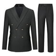 thumbnail image 1 of Cloudstyle Men's Slim Fit Double-Breasted Suit Set - 5-Pocket Jacket + 4-Pocket Trousers for Business Casual | Colorfast Office Wear, 1 of 14