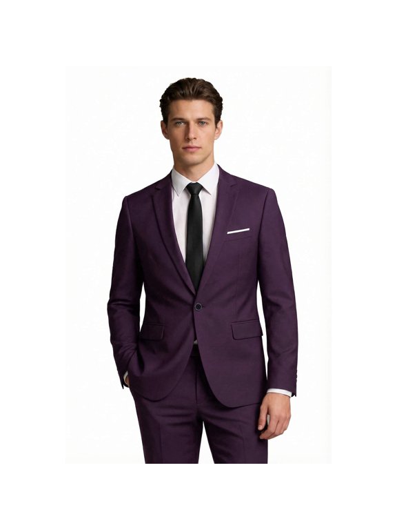 Men's Slim Fit One Button Solid Suit Blazer Jacket Casual Party Sport Coat