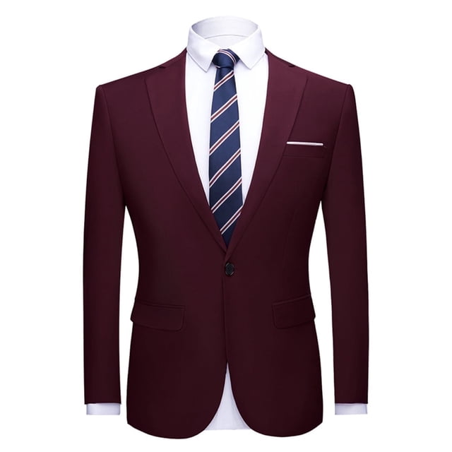 Cloudstyle Men's Slim Fit One Button Solid Suit Blazer Jacket Casual Party Sport Coat