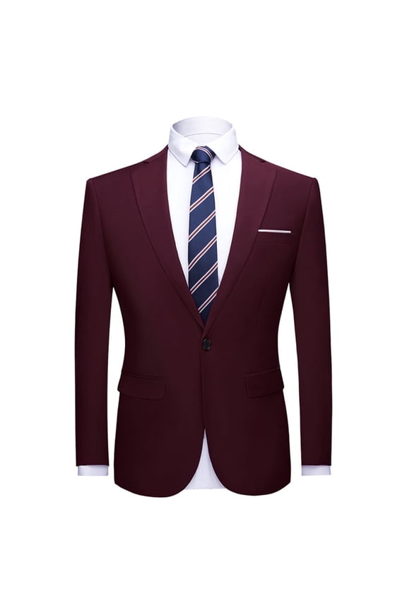 Men's Slim Fit One Button Solid Suit Blazer Jacket Casual Party Sport Coat