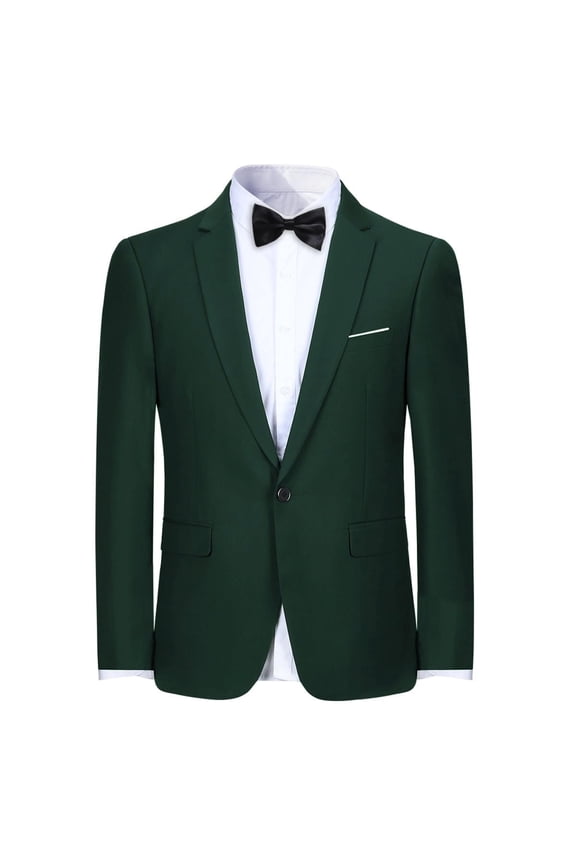 Men's Slim Fit One Button Solid Suit Blazer Jacket Casual Party Sport Coat