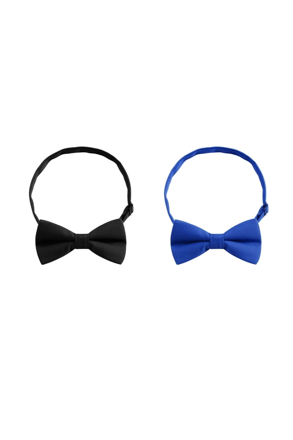 Men's Solid Color Bow Ties 2-Pack for Weddings, Evening Parties & Gifting