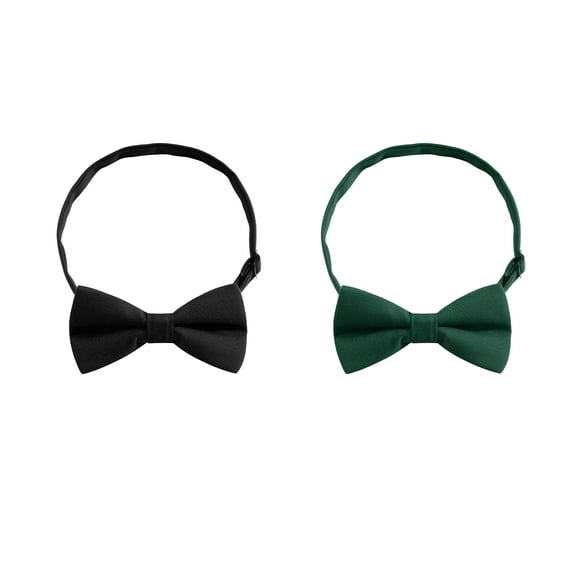 Cloudstyle Men's Solid Color Bow Ties 2-Pack for Weddings, Evening Parties & Gifting