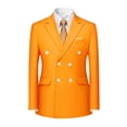 thumbnail image 1 of Cloudstyle Men's Solid Color Double-breasted Business Blazer, 1 of 3
