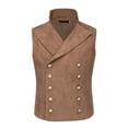 thumbnail image 1 of Cloudstyle Men's Solid Color Double-breasted Vest, 1 of 10