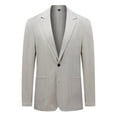 thumbnail image 1 of Cloudstyle Men's Solid Color Notch Lapel Two-Button Linen Blazer - Casual Regular Fit Spring/Fall No Back Vent Jacket, 1 of 10