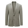 thumbnail image 1 of Cloudstyle Men's Solid Color Notch Lapel Two-Button Linen Blazer - Casual Regular Fit Spring/Fall No Back Vent Jacket, 1 of 10