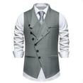 thumbnail image 1 of Cloudstyle Men's Solid Color Single-Breast Angled Closure Vest - Standard Fit Sleeveless Waistcoat with Notch Lapel, 1 of 13