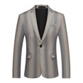 thumbnail image 1 of Cloudstyle Men's Striped Notched Lapel Single-Breasted Blazer, 1-Button Formal Jacket with Back Vent & Functional Pockets, 1 of 10