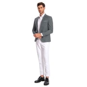 Cloudstyle Mens Slim Fit One Button Blazer Business Casual Side Vents Spring Polyester