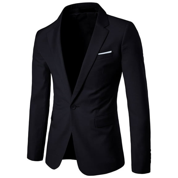 Cloudstyle Men's Slim Fit One Button Blazer Business Casual Side Vents Spring Polyester