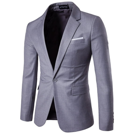 Cloudstyle Men's Slim Fit One Button Blazer Business Casual Side Vents Spring Polyester