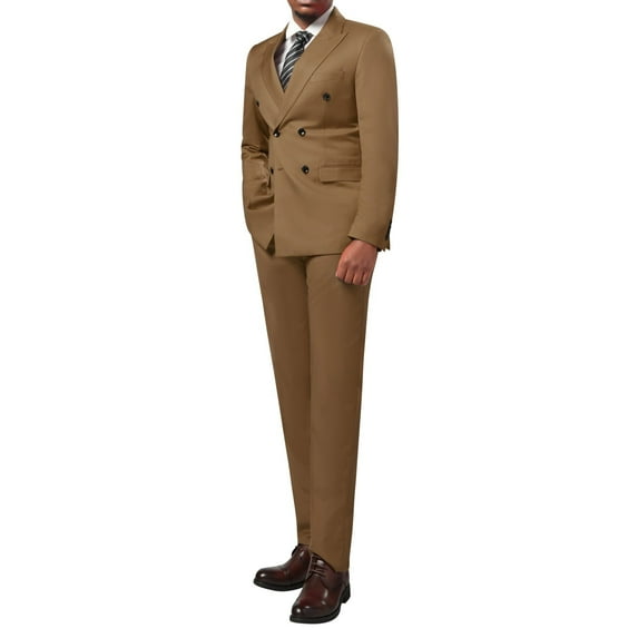 Cloudstyle Men's Two-button Double-breasted Suit Two-piece Set