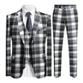 thumbnail image 1 of Cloudstyle Men's Two-button Single-breasted Suit Three-piece Set, 1 of 12