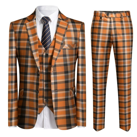 Cloudstyle Men's Two-button Single-breasted Suit Three-piece Set