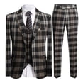 thumbnail image 1 of Cloudstyle Men's Two-button Single-breasted Suit Three-piece Set, 1 of 12