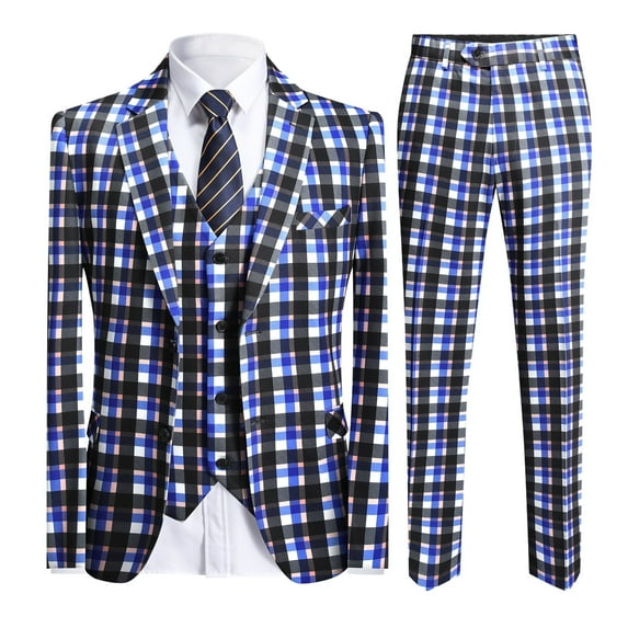 Cloudstyle Men's Two-button Single-breasted Suit Three-piece Set