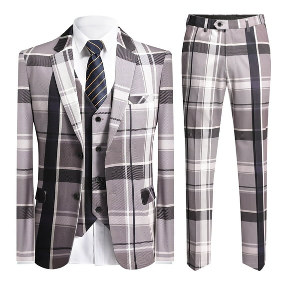 Cloudstyle Men's Two-button Single-breasted Suit Three-piece Set