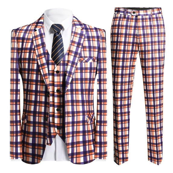 Cloudstyle Men's Two-button Single-breasted Suit Three-piece Set