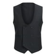 thumbnail image 1 of Cloudstyle Men's U-neck Double-Breasted Solid Color Casual Vest, 1 of 9