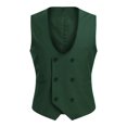 thumbnail image 1 of Cloudstyle Men's U-neck Double-Breasted Solid Color Casual Vest, 1 of 9