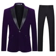 thumbnail image 1 of Cloudstyle Mens 2-Piece Suit Peaked Lapel One Button Tuxedo Slim Fit Dinner Outfit Set, 1 of 5