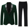 thumbnail image 1 of Cloudstyle Mens 2-Piece Suit Peaked Lapel One Button Tuxedo Slim Fit Dinner Jacket & Pants, 1 of 5