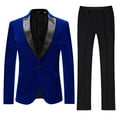 thumbnail image 1 of Cloudstyle Mens 2-Piece Suit Peaked Lapel One Button Tuxedo Slim Fit Dinner Jacket & Pants, 1 of 5