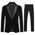 thumbnail image 1 of Cloudstyle Mens 2-Piece Suit Peaked Lapel One Button Tuxedo Slim Fit Dinner Jacket & Pants, 1 of 5