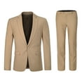 thumbnail image 1 of Cloudstyle Mens 2 Piece Suits One Button Formal Slim Fit Solid Color Wedding Tuxedo, 1 of 5