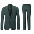 thumbnail image 1 of Cloudstyle Mens 2 Piece Suits One Button Formal Slim Fit Solid Color Wedding Tuxedo, 1 of 5