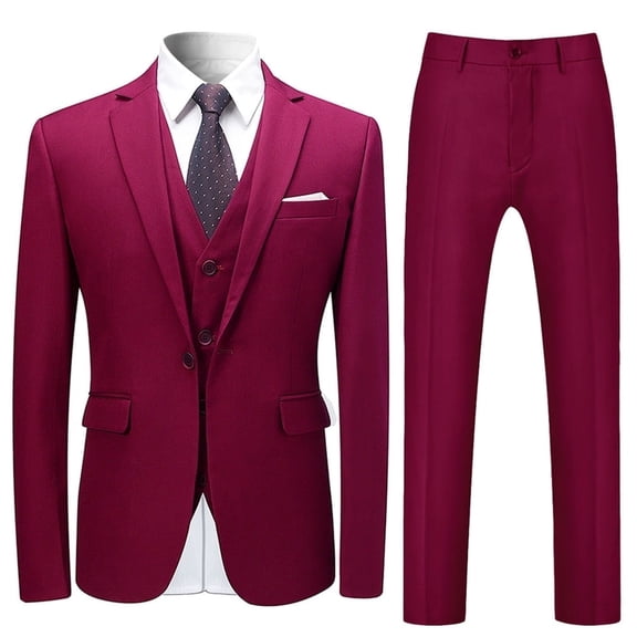 Cloudstyle Mens 3 Piece Suit Set Blazer Tux Vest Suit Pants Jacket Formal