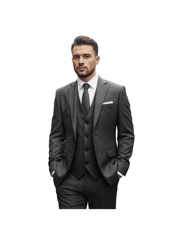 Mens 3 Piece Suit Set Blazer Tux Vest Suit Pants Jacket Formal