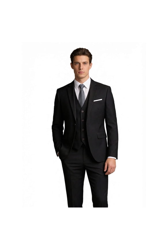 Mens 3 Piece Suit Set Blazer Tux Vest Suit Pants Jacket Formal