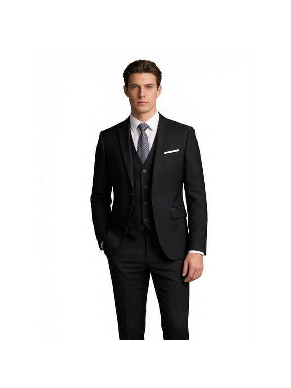 Mens 3 Piece Suit Set Blazer Tux Vest Suit Pants Jacket Formal