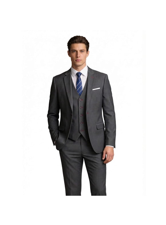 Mens 3 Piece Suit Set Blazer Tux Vest Suit Pants Jacket Formal