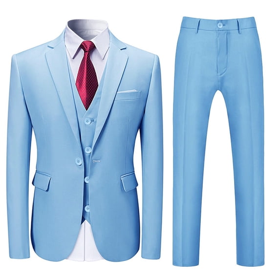Cloudstyle Mens 3 Piece Suit Set Blazer Tux Vest Suit Pants Jacket Formal