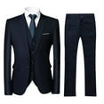 thumbnail image 1 of Cloudstyle Mens Slim Fit 3 Piece Suit Classic Business Wedding Outfit Sets, Polyester, 1 of 7