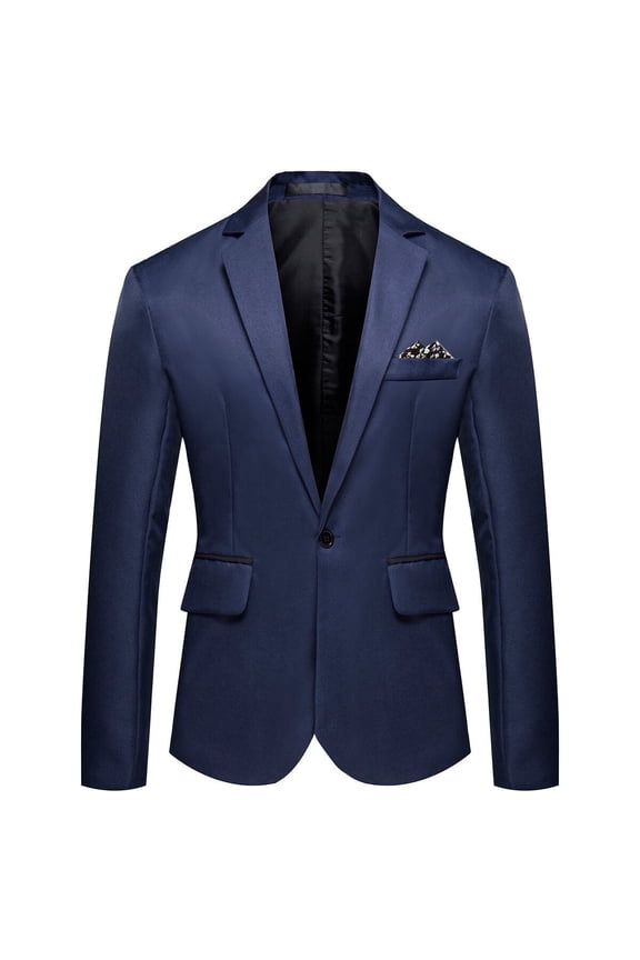 Mens Slim Fit Single-Breasted Suit Blazer Sport Coat