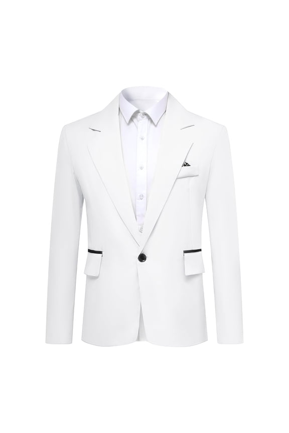 Mens Slim Fit Single-Breasted Suit Blazer Sport Coat