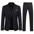 thumbnail image 1 of Cloudstyle Mens Suit Solid Color Formal Business 3-Piece Suit Wedding Slim Fit Party Jacket Vest & Pants, 1 of 6