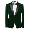 thumbnail image 1 of Cloudstyle Velvet Business Jacket For Men Slim Fit Men's Peak Lapel Business Coat, 1 of 5