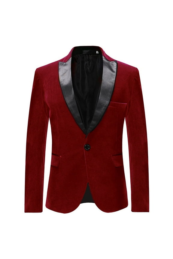 Velvet Business Jacket For Men Slim Fit Men's Peak Lapel Business Coat